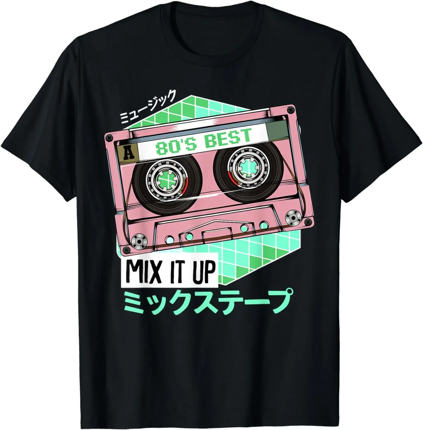 Mixtape 80s Japanese Otaku Vintage Cassette Tape Kanji T-Shirt  Y2k Clothes  Shirts for Women  Ropa De Mujer