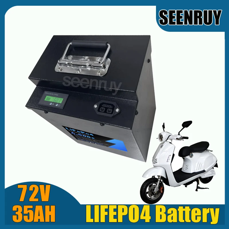 

LI-IRON 72V 35AH Lifepo4 Battery with BMS 30A 50A 80A 100A For Electric Vehicle Scooter Motorcycle RV Forklift Golf Cart