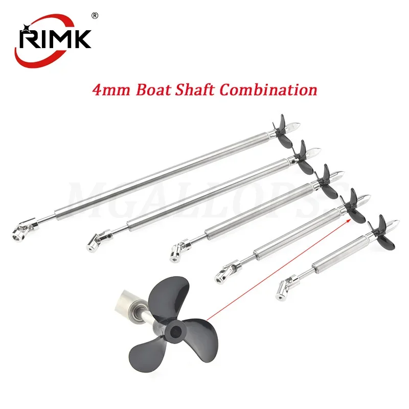 

RC Boat 4mm Boat Shaft Drive Shaft+Cardan Joint+Stainless Steel Shaft Sleeve+Prop Nut+3 Blades Propeller For RC Boat