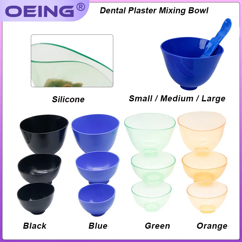 

OEING Dental Plaster Mixing Bowl Silicone Mixed Flexible Mixing Bowl Transparent Rubber Leather Bowls S/M/L Dentistry Tools