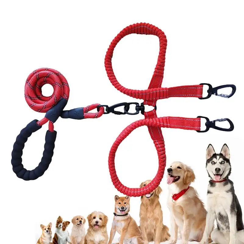 Dual Dog Lead Twine-Free Dual Dog Lead With Double Clip Design Two-Headed Comfortable Lead For Large Dogs That Pull Medium Dogs