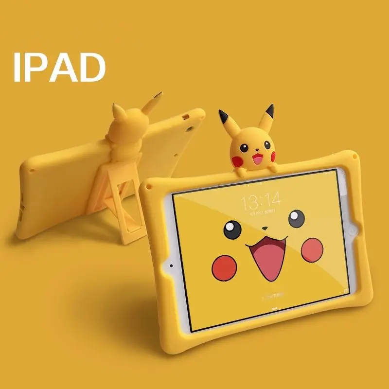 Cartoon Pikachu Cover For iPad 5th 6th 9.7 2018 / 7th 8th Gen 10.2 Kids Safe Cover For iPad Pro 2021 Mini6 4 5 Silicon Funda