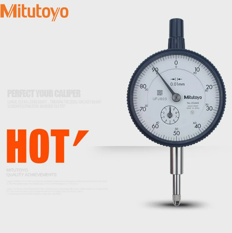 ميتوتويو اليابان 2046S 0.01 مللي متر مؤشر الاتصال الدقيق 10 مللي متر المكبس مقياس قياسي لفحص الاختبار