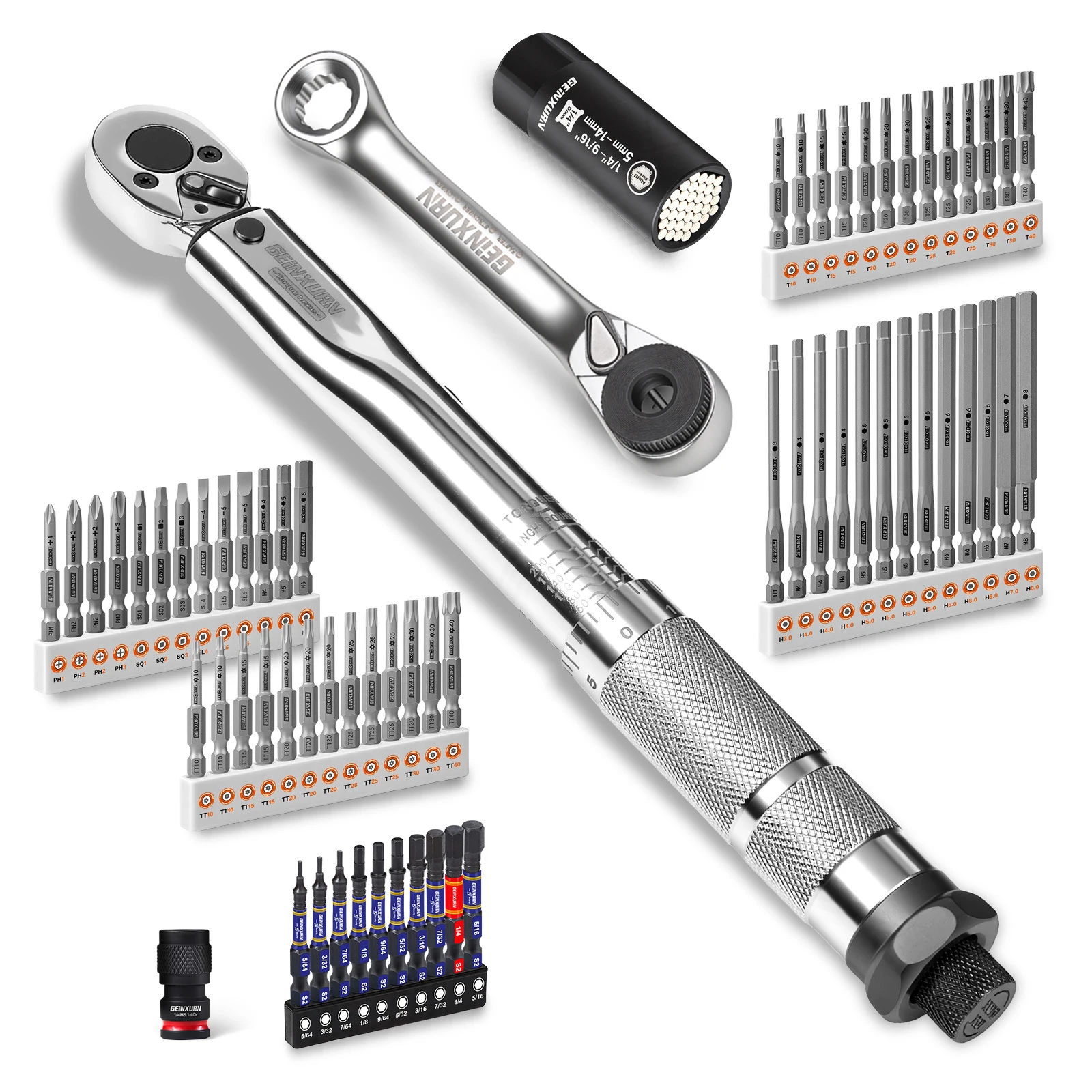 

Профессиональный динамометрический ключ Geinxurn, сталь 40Cr, двойной диапазон, противоскользящий, с кейсом, для обслуживания велосипедов, мотоциклов и автомобилей