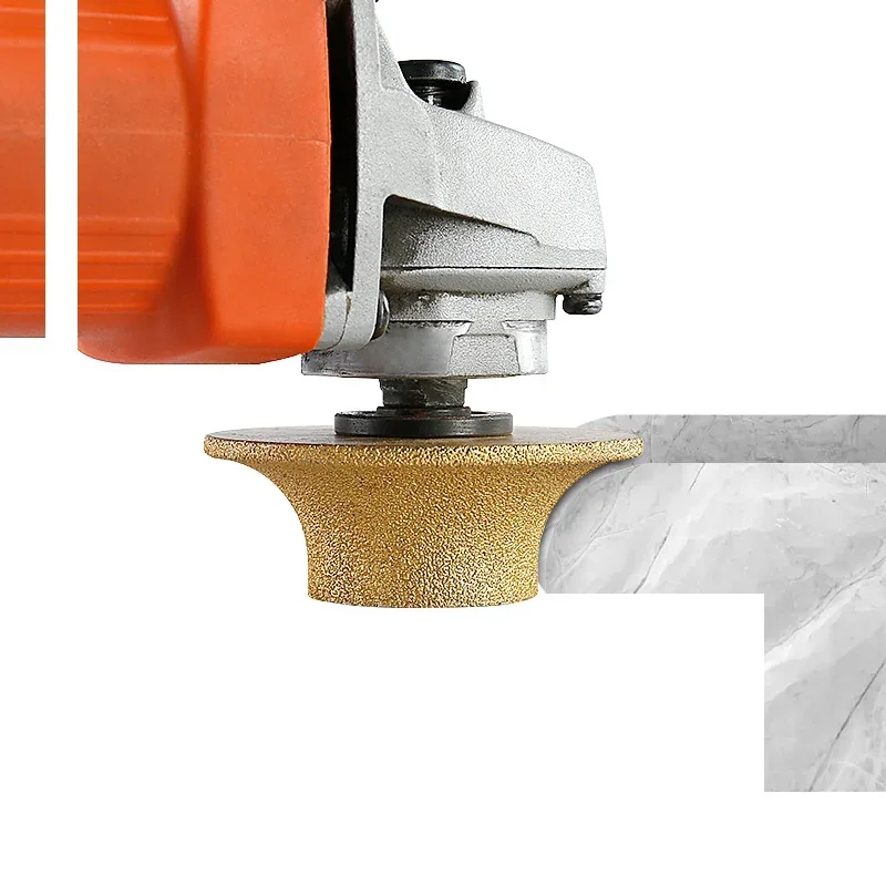 22.23/20mm Aperture 75mm Brazed Diamond French Edge Angle Grinder 1/4 Round Marble Granite Tile Trimming Profile Grinding Disc