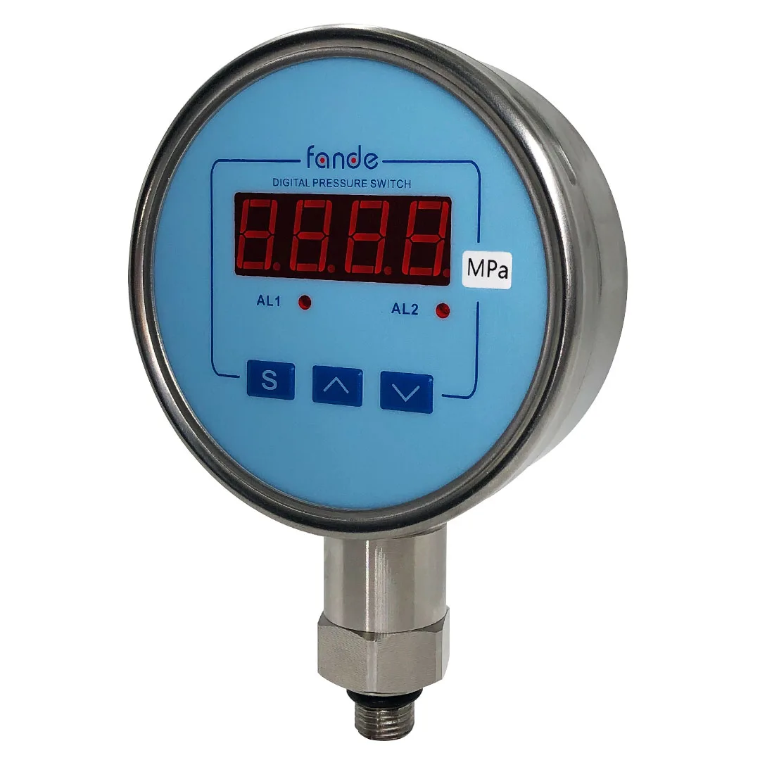 FANDE Water Air Pressure Switch Output 2 Relays 4-20mA Accuracy 0.5%FS LED Display For Air Liquid Oil Fuel