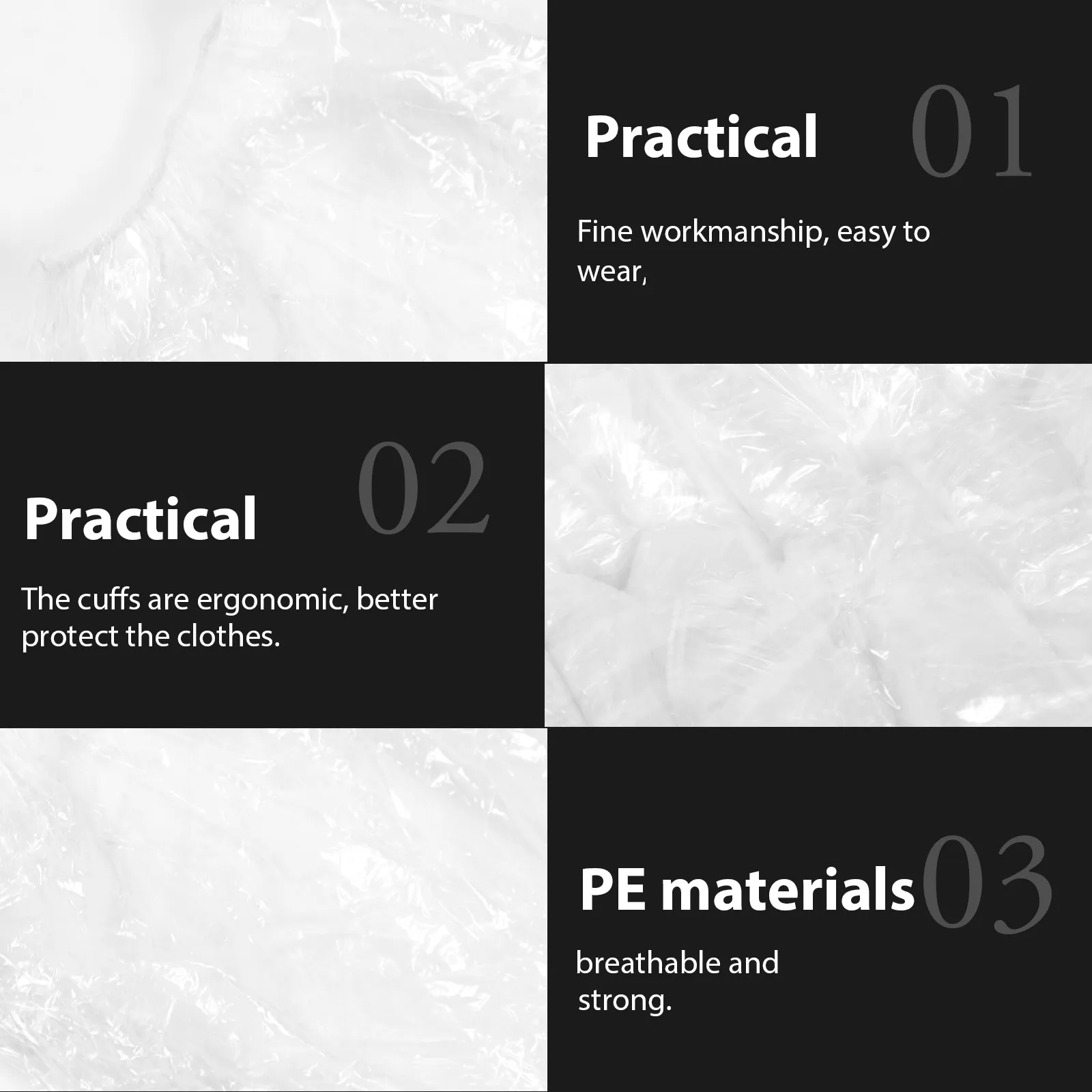 

100 шт. водонепроницаемых одноразовых чехлов для приготовления пищи, гибкая конструкция, водостойкие, идеально подходят для праздничных подарков