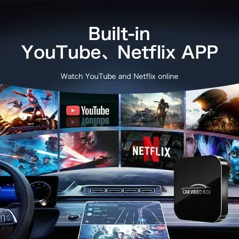 New Android 12 CarPlay AI Box Adapter Wireless CarPlay Android Auto Smart AI Box For Netflix YouTube FOTA Upgrade Car Multimedia