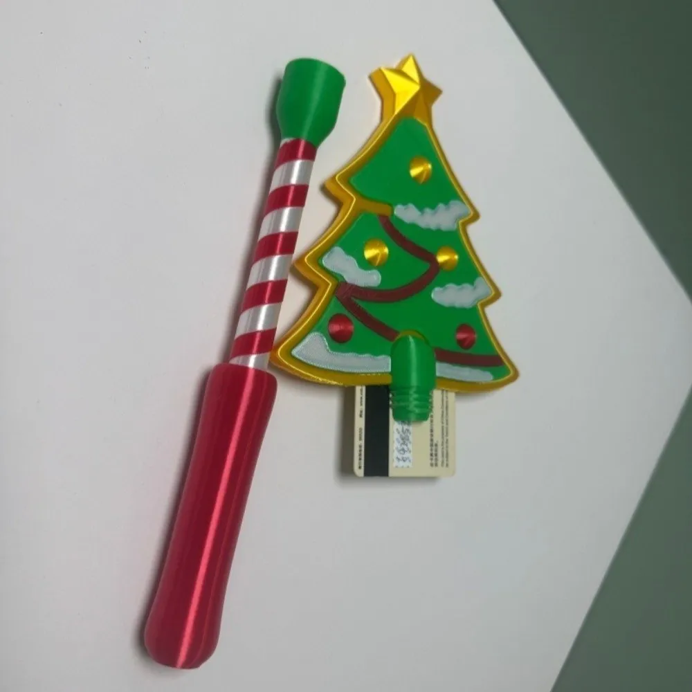 Non-Contact Christmas Payment Magic Wand Handheld 3D Printed Christmas Tree Payment Wand Star Topper Long Stick