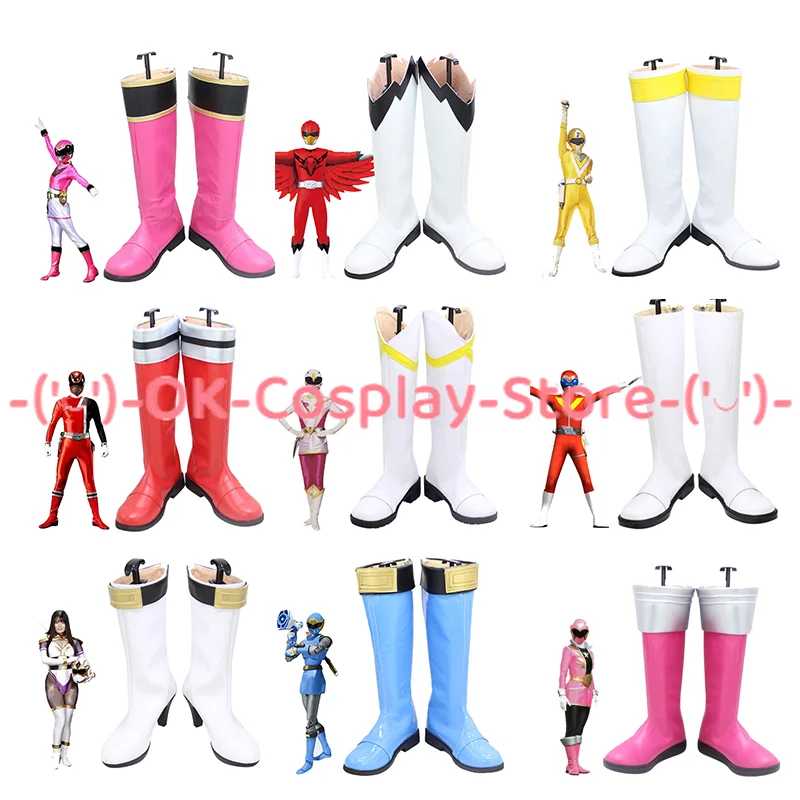 

Kikai Kyoryu Ninja Sentai Cosplay Shoes Cosplay Props PU Leather Shoes Halloween Carnival Boots Custom Made