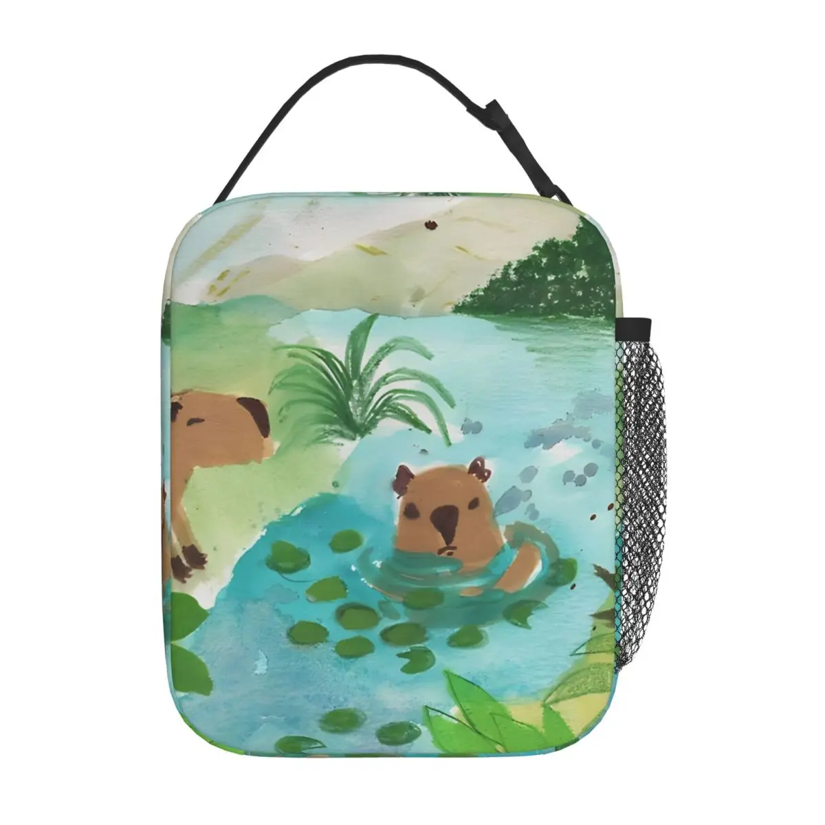 Cute Capybara Capibara Animal Insulated Lunch Bag Portable Lunch Container Cooler Bag Tote Lunch Box Office Travel Food Handbags