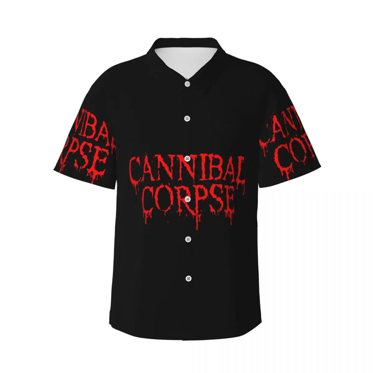 

Cannibal Corpse Death Metal Band Мужские рубашки Гавайская рубашка с коротким рукавом Повседневные топы с лацканами для летнего пляжа