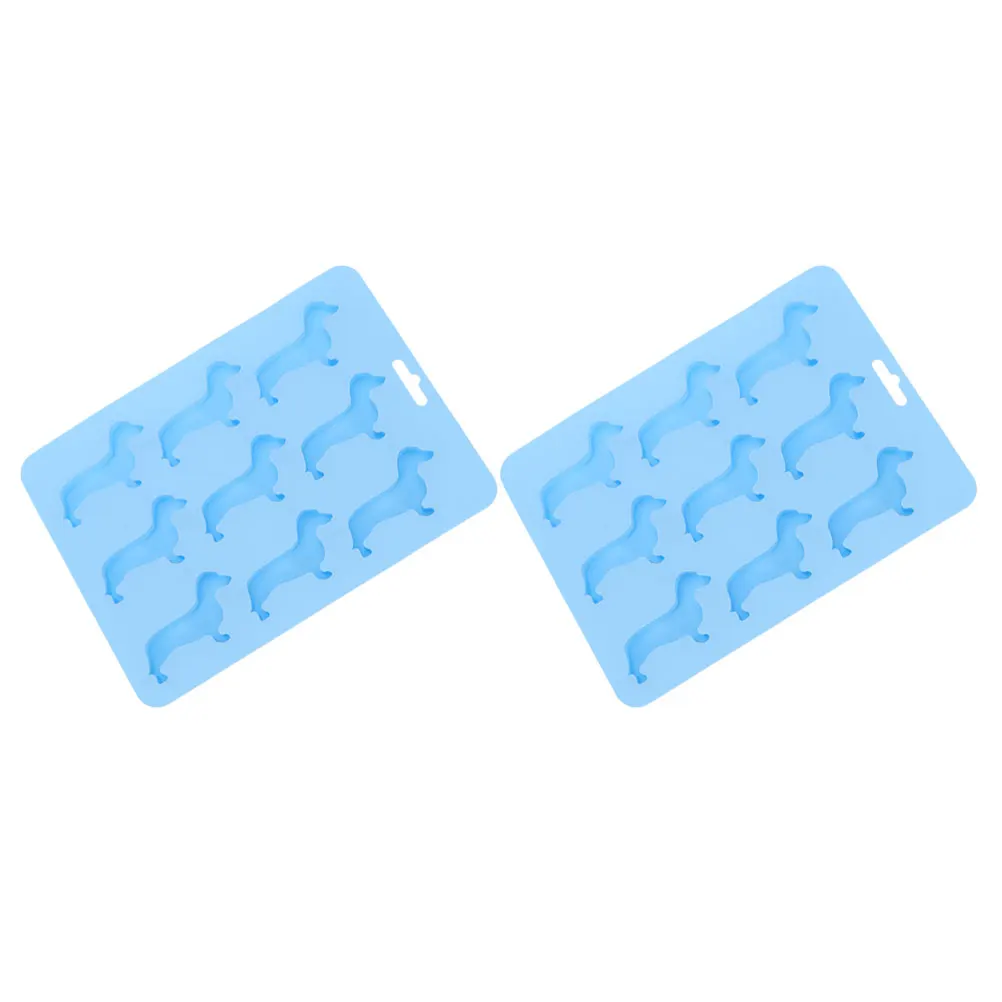 

2Pcs Dog Shaped Silicone Ice Cube Tray Molds For Whiskey Cocktail Drink Freezer Chocolate Jelly Kitchen Bar Supplies