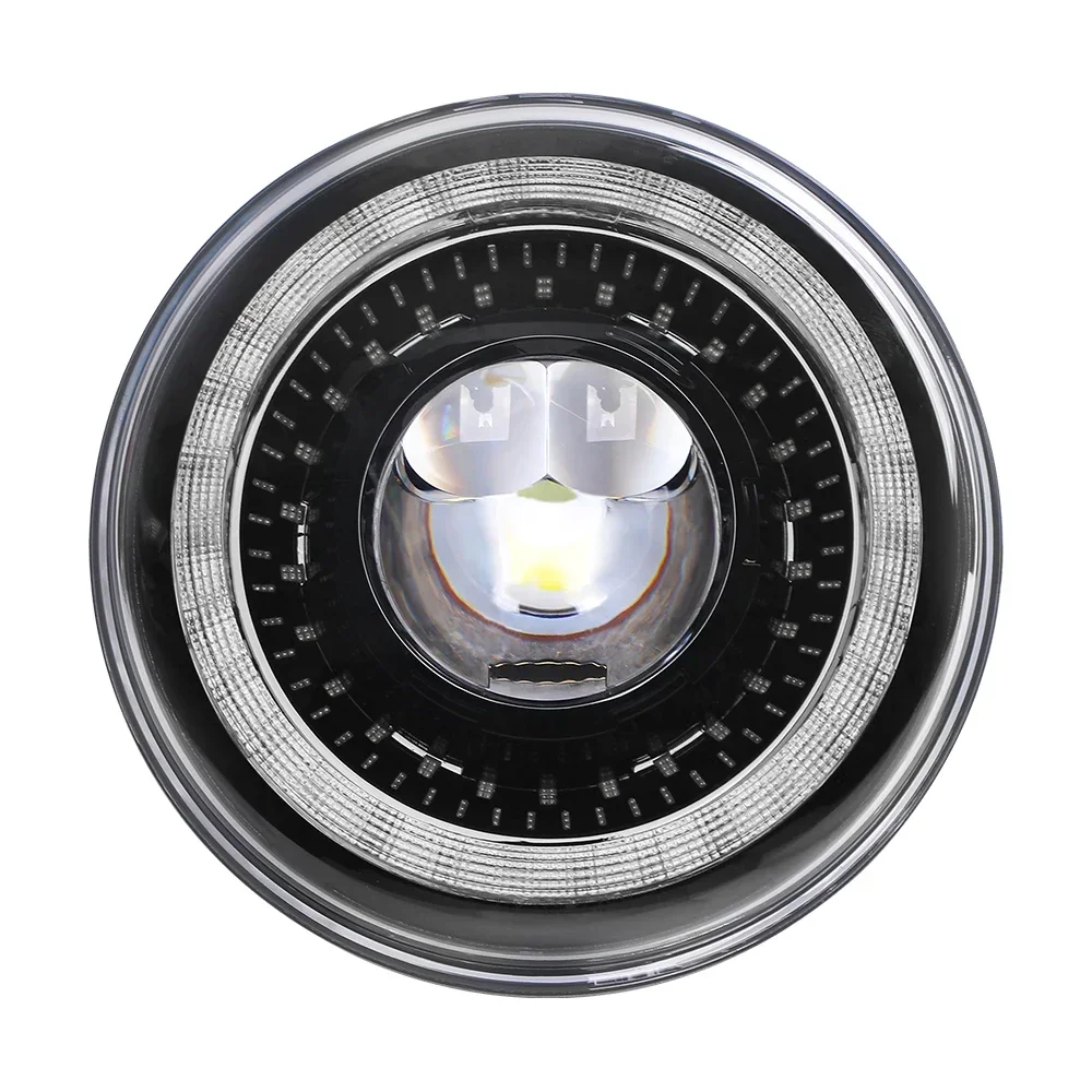 Newest Faro Led Jeeps Emark Approved 60W H4 Dot 7 Round Headlight With Angle Eyes H3 7Inch Led Headlight For Hummer