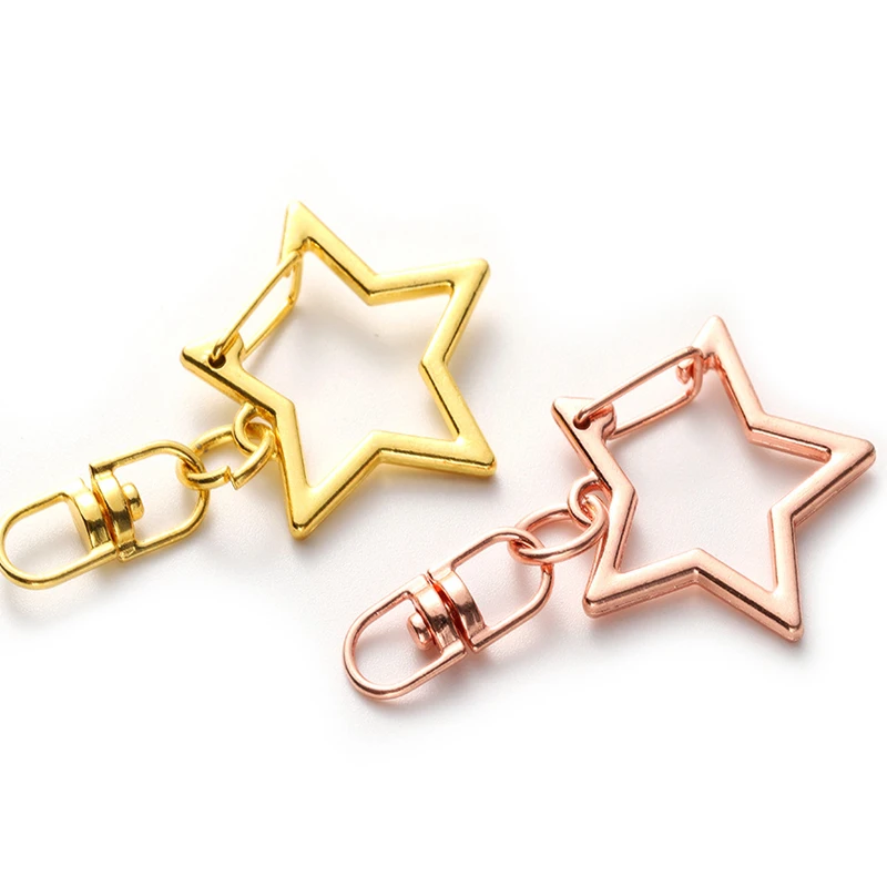 50PCS Ster Hart Maan Pentagram Holle Sleutelhanger Sleutelhanger Sleutelhanger DIY Accessoires Haak Karabijn Sieraden Maken Bevindingen