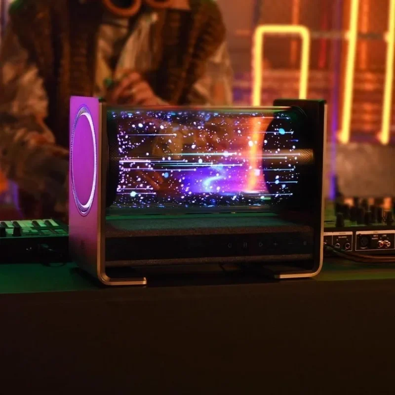 Holographic lyrics speaker transparent suspension colorful holographic WIFI stereo bluetooth speaker