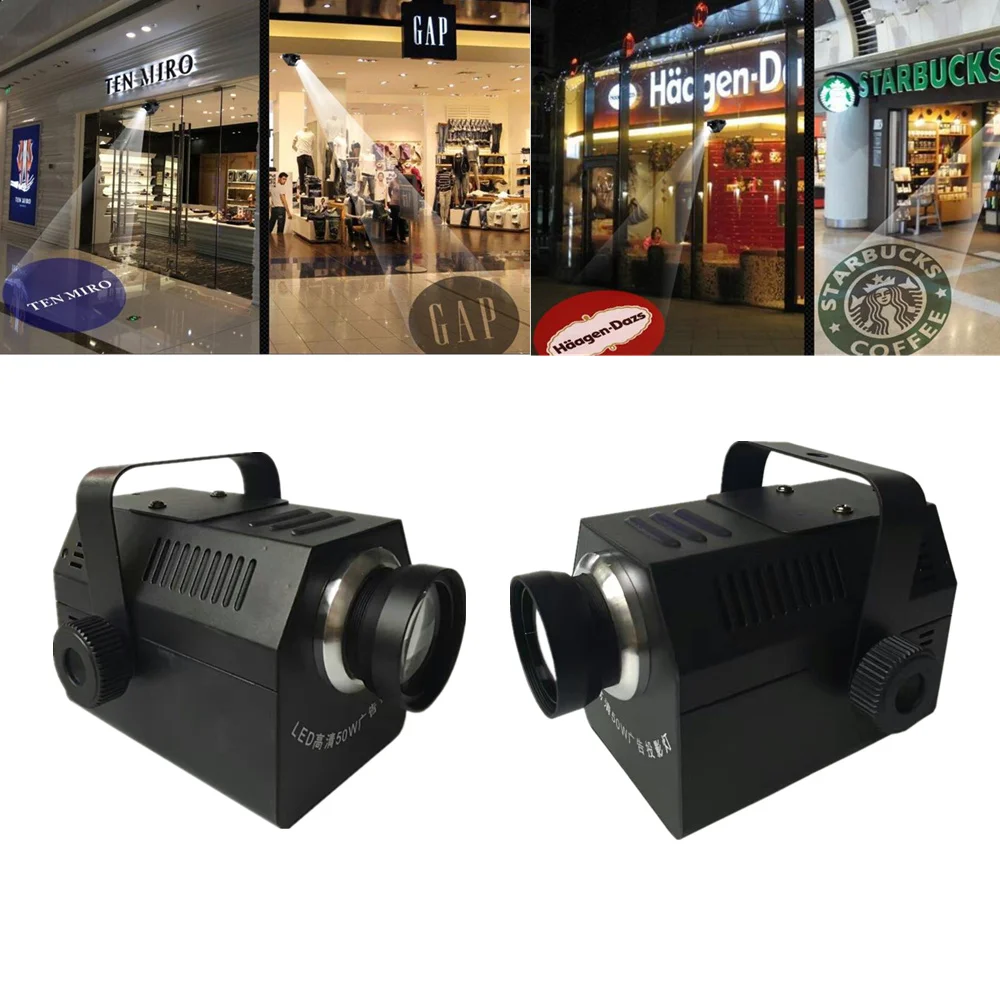 

4pcs/lot Outdoor waterproof laser custom logo projection indoor door floor rotate gobo projector 50w led elevator advertising li