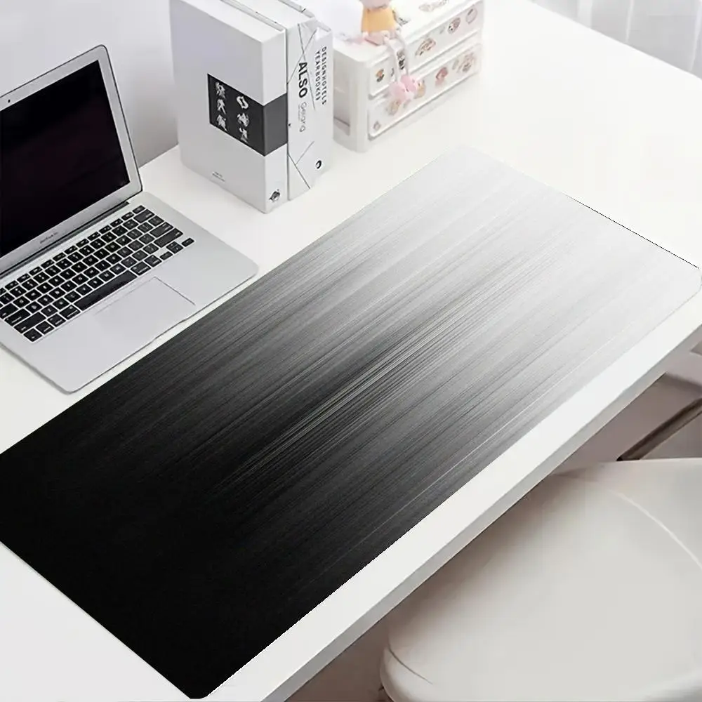 Mouse Pads Dynamic Black White Motion Blur Stripe Texture Table Mat For Laptop Office Playmat