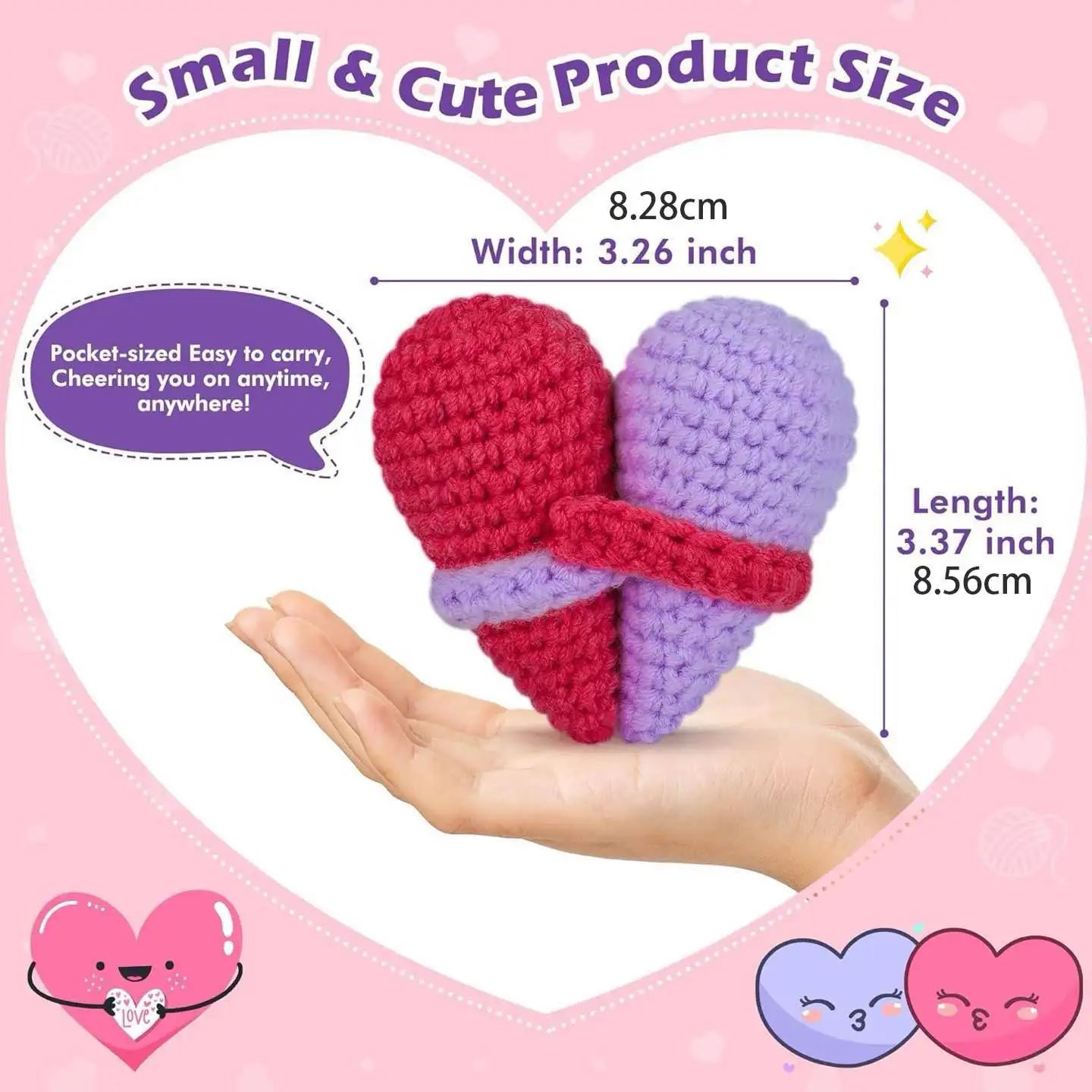 Funny Crochet Gifts for Forever Best Friend Birthday Gifts Decoration Cute Handmade Knitted with Card Emotional Friend Support