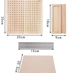 لوح الحياكة الكروشيه الخشبي ، اليدوية الإبداعية المنزلية ، وسادة كتلة الصوف DIY ، لوح تشكيل الثقب أفضل 6 سجاد مبيعا يقلد الخشب - No5