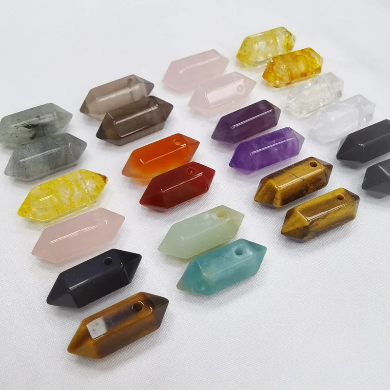 

Fashion natural crystal amethyst stone small pillar Pendant charm good quality for jewelry making Wholesale 12pcs free shipping