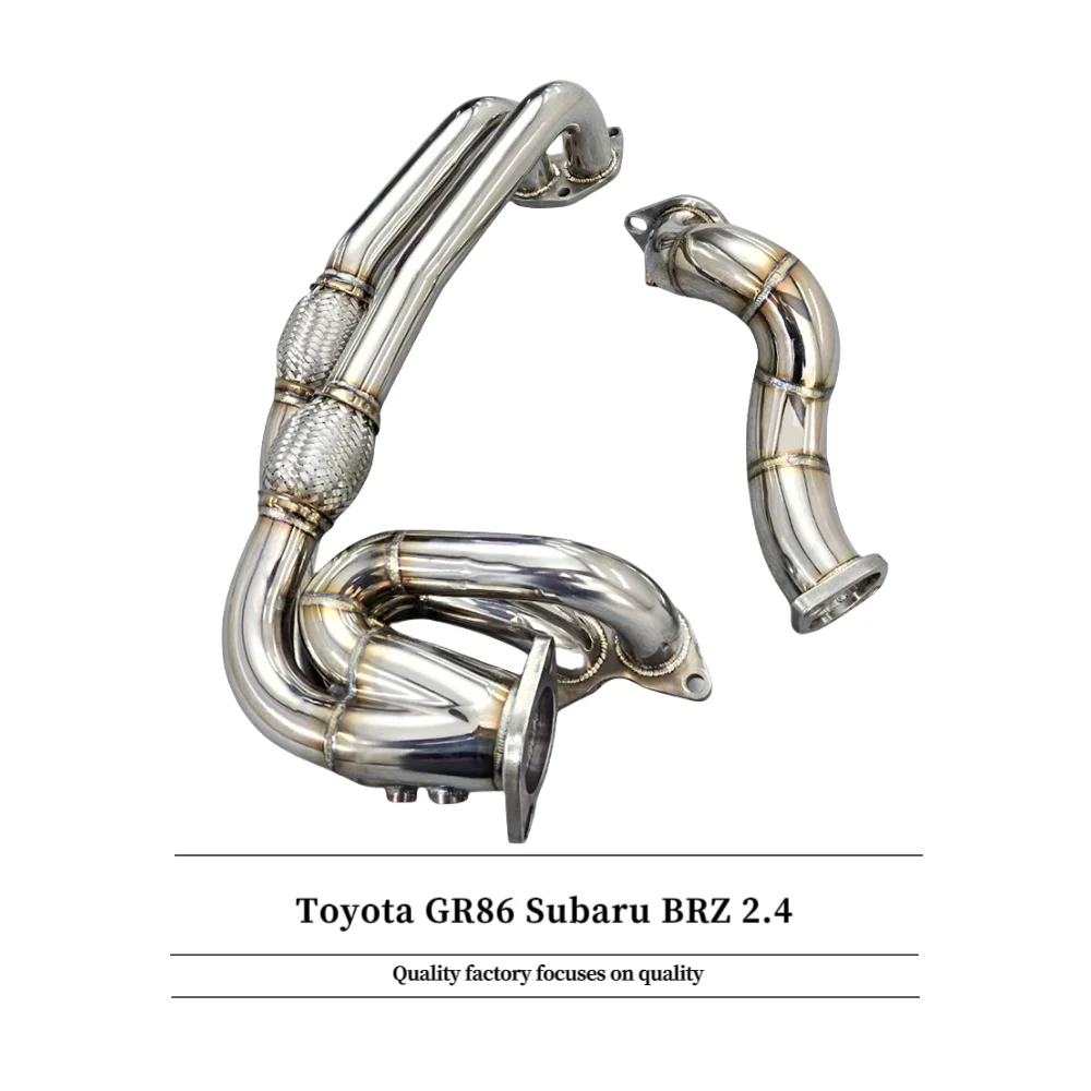 

Toyota GR86 Subaru BRZ 2.4 displacement stainless steel 304 with heat shield downspout, high flow without Cat exhaust pipe