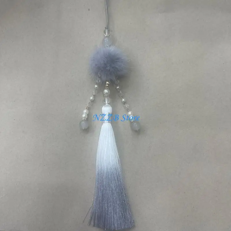 

T21F Colorful Chinese Hanfu Hangings Rope Tassels Hook Pendant for DIY Accessories