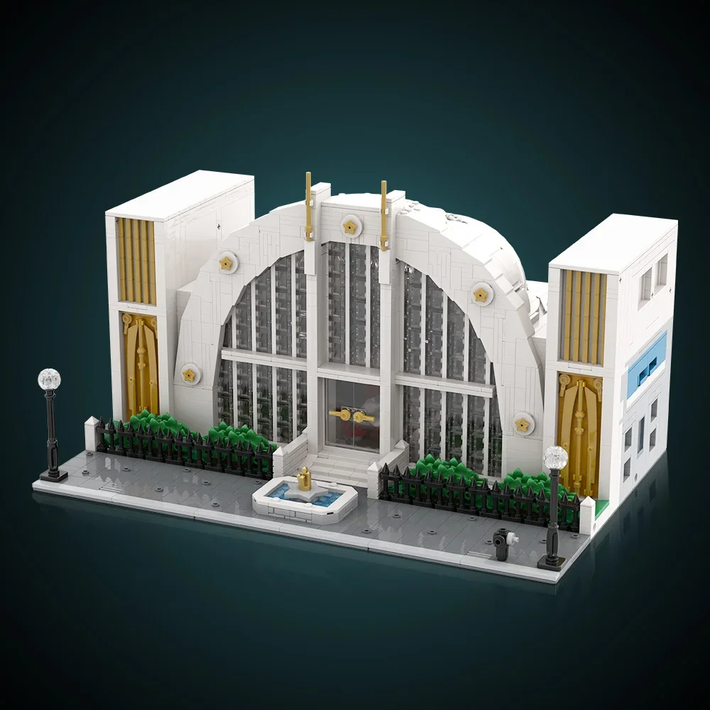 

MOC-223163 Hall of Justice Building Blocks Model Superhero Hall of Justice Architecture Street View Bricks Assembly Toys Gifts