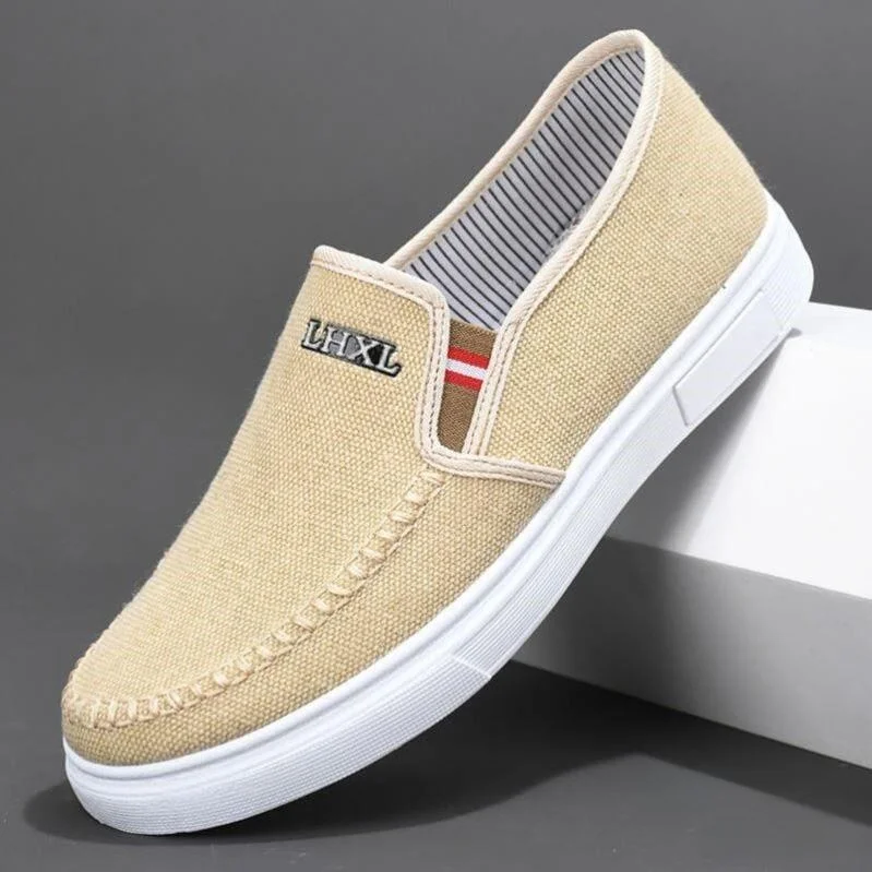 

Spring New Men's Old Beijing Cloth Shoes Anti-slip Breathable Korean Version Casual Canvas Slip-on Lightweight Flat Heel