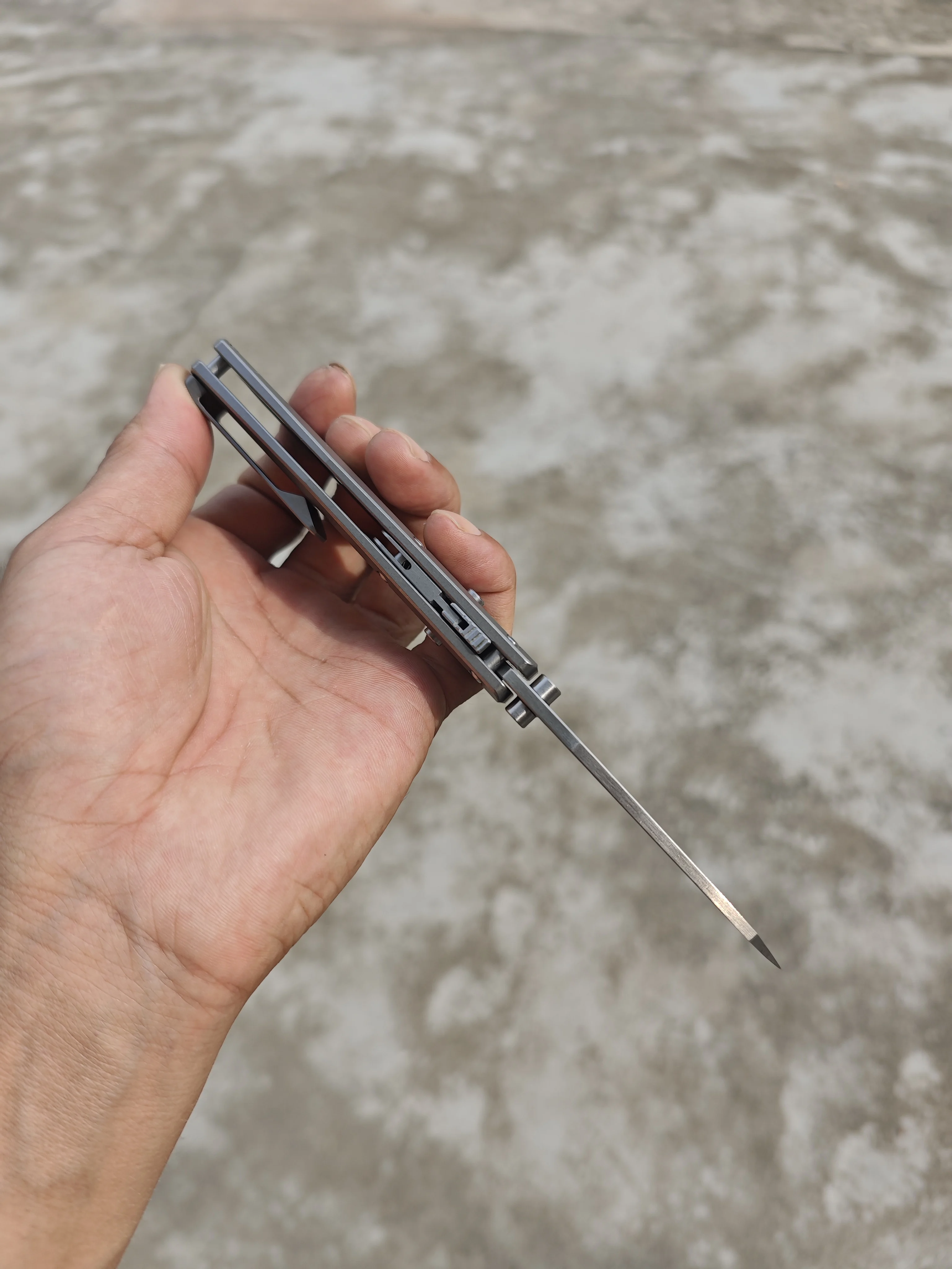 WinterPudding Seveen Folding Knife Bohler M390 Blade TC4 Titanium Handle Compact & Practical EDC