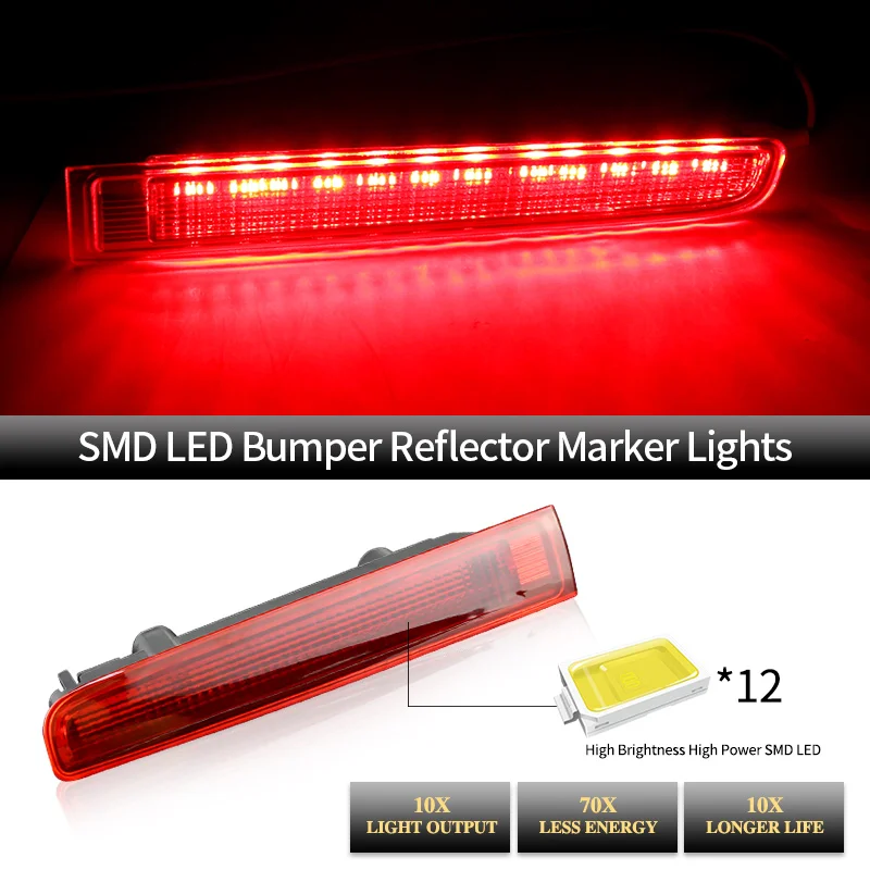 2PCS for VW T5 T6 Eurovan/Multivan/Caravelle/Transporter Barn Door LED High Level 3rd Rear Brake Light Stop Signal Red Tail Lamp view 4