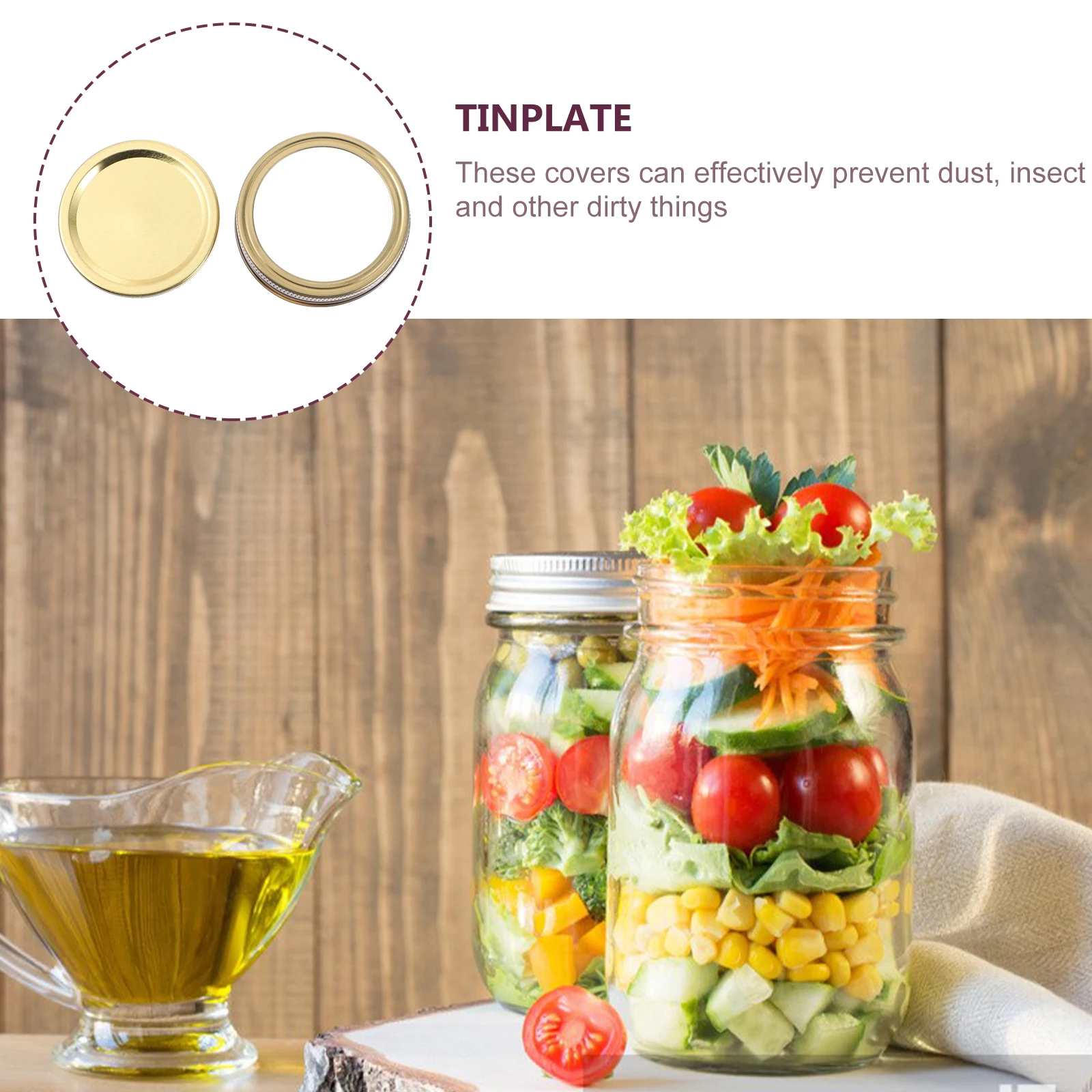 

12Sets Tinplate Canning Jar Lids 70Mm Replacement Sealed Caps for Food Storage Jars Preserving Freshness Canning Lid Set