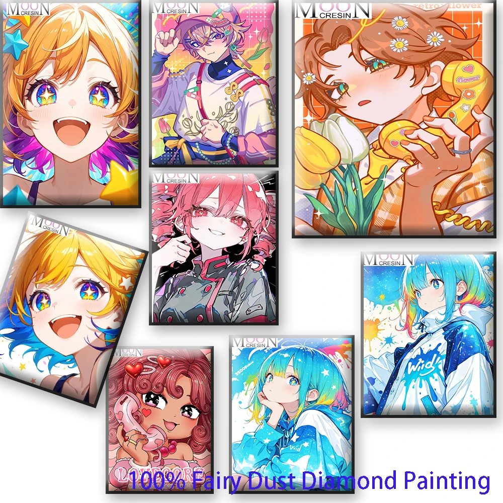 

Burst Into Laughter 100% Fairy Dust Square Diy Diamond Painting Cross Stitch Embroidery Mosaic Home Decor Picture Crystal AB