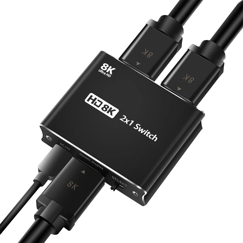 2 in 1 out Switcher 2.1 Splitter High-defination 8K@60Hz 4K@120Hz 48Gbps Converter for /HDTV