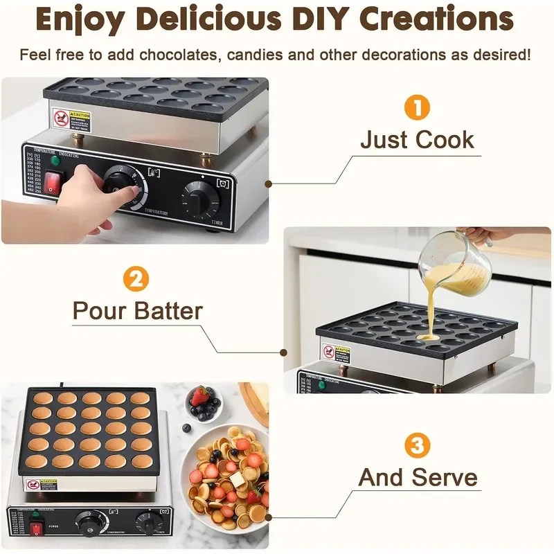 Mini Pancake Maker Commercial 25 Pcs Dutch Muffin Machine 950w Waffle Maker for Kitchen Bakery Snack Bar