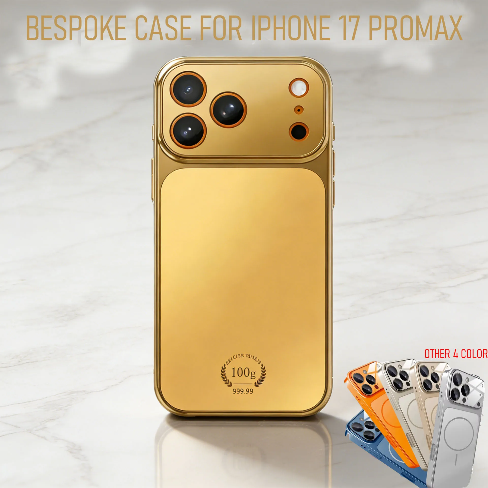 Luxury “999GOLD” Case For iphone 17 Pro Max Cover For Iphone 16 Pro 15 14 13 Change To 17 Pro Magnetic Fundas For Magsafe