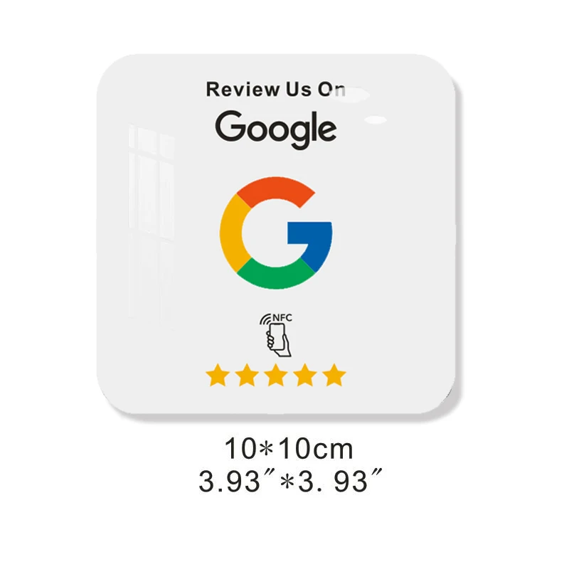 13.56MHz Waterproof Social Media NFC Google Reviews Sign Plate Acrylic Plastic Material