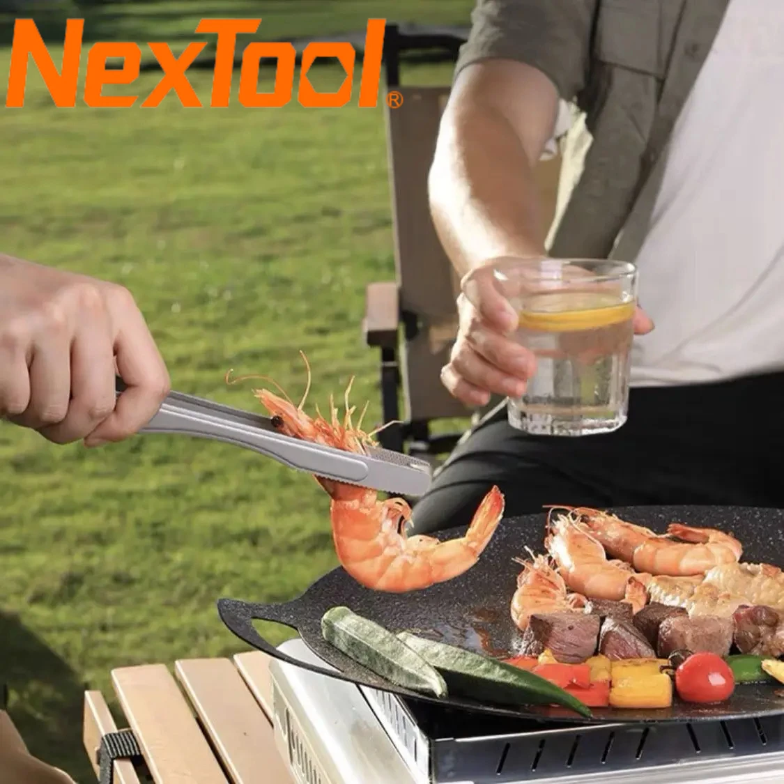 

Nextool Multi-functional Barbecue Clip Titanium Knife & Fork Bottle Opener Kitchen Salad Steaks Clamp Outdoor Cooking Tool