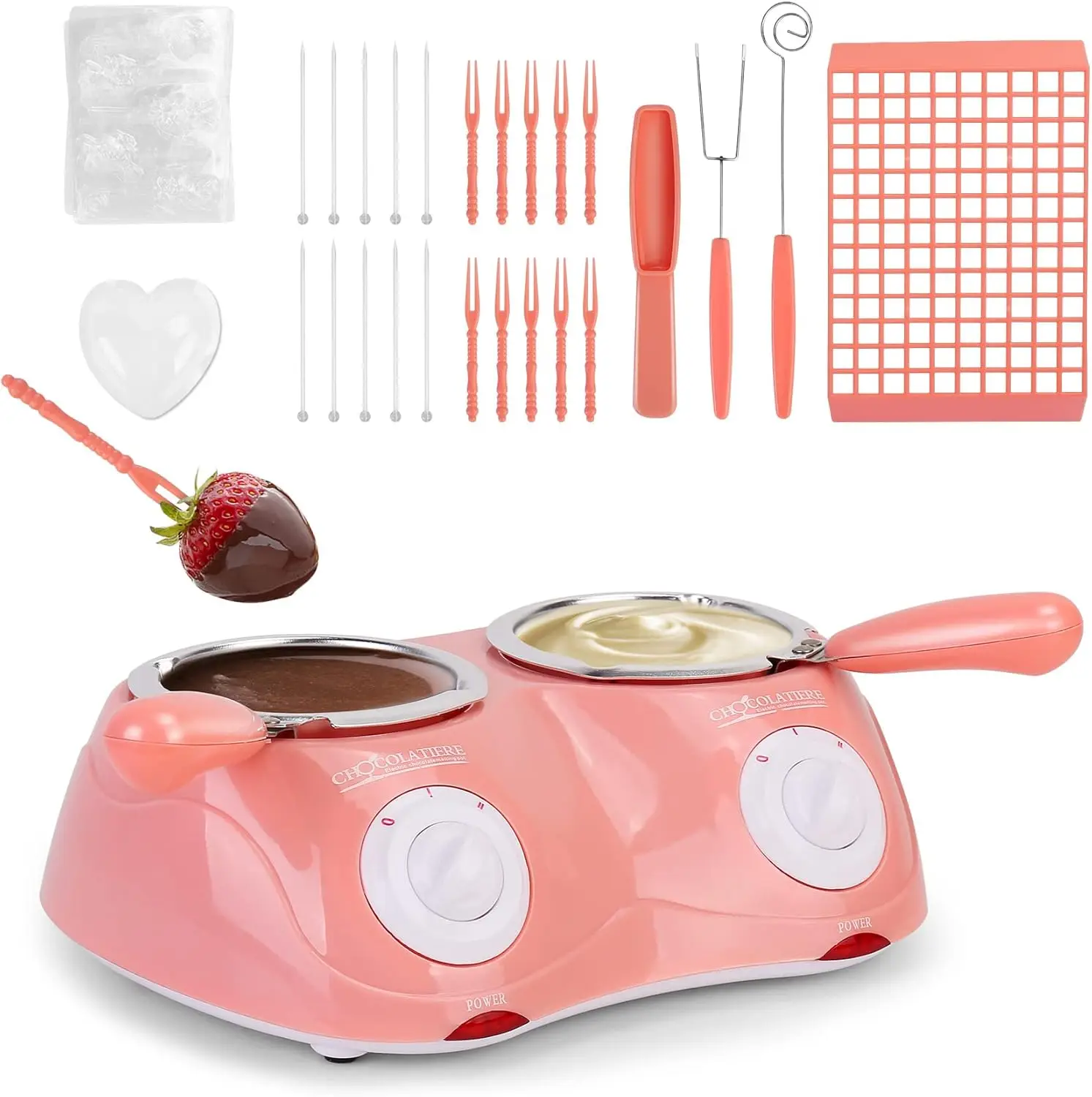 

Chocolate Melting Pot Electric Fondue Set Double Chocolate Melting Pot Butter Cheese Melting Heater Suitable for Parties