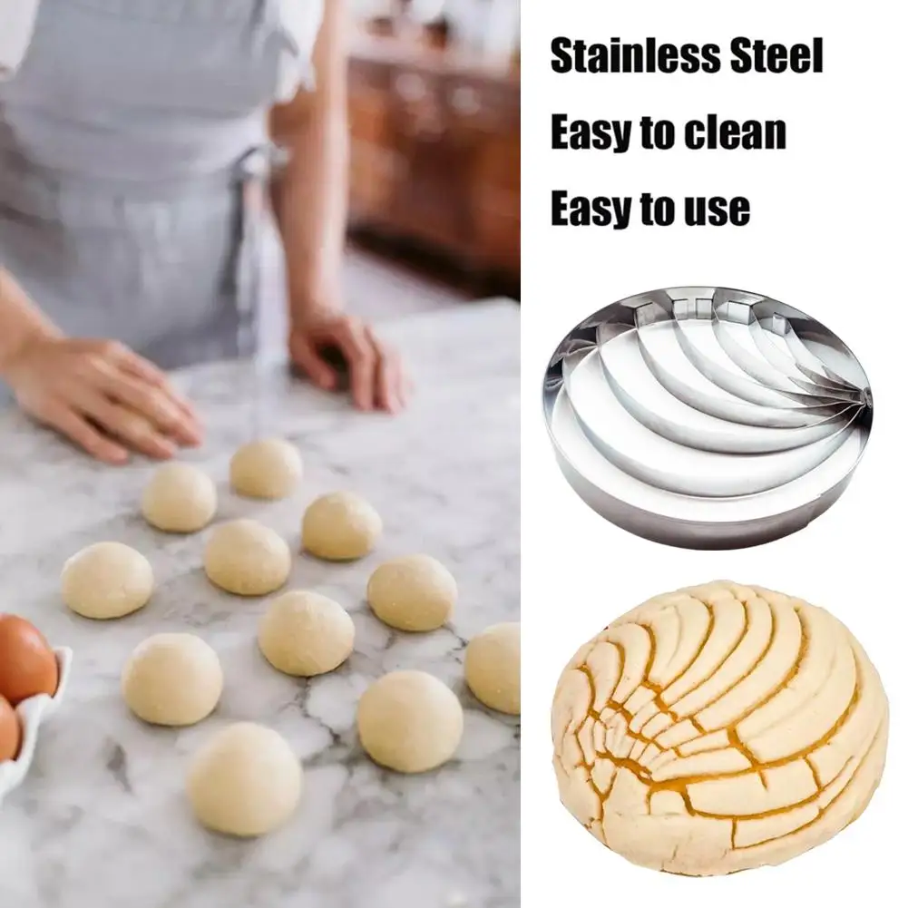 Concha Cutter Mexican Bread Mold 4.1in With 5pc Pig Material Stainless Cutter Steel Pig Mexican Cookie Baking Animal Shaped I7n9