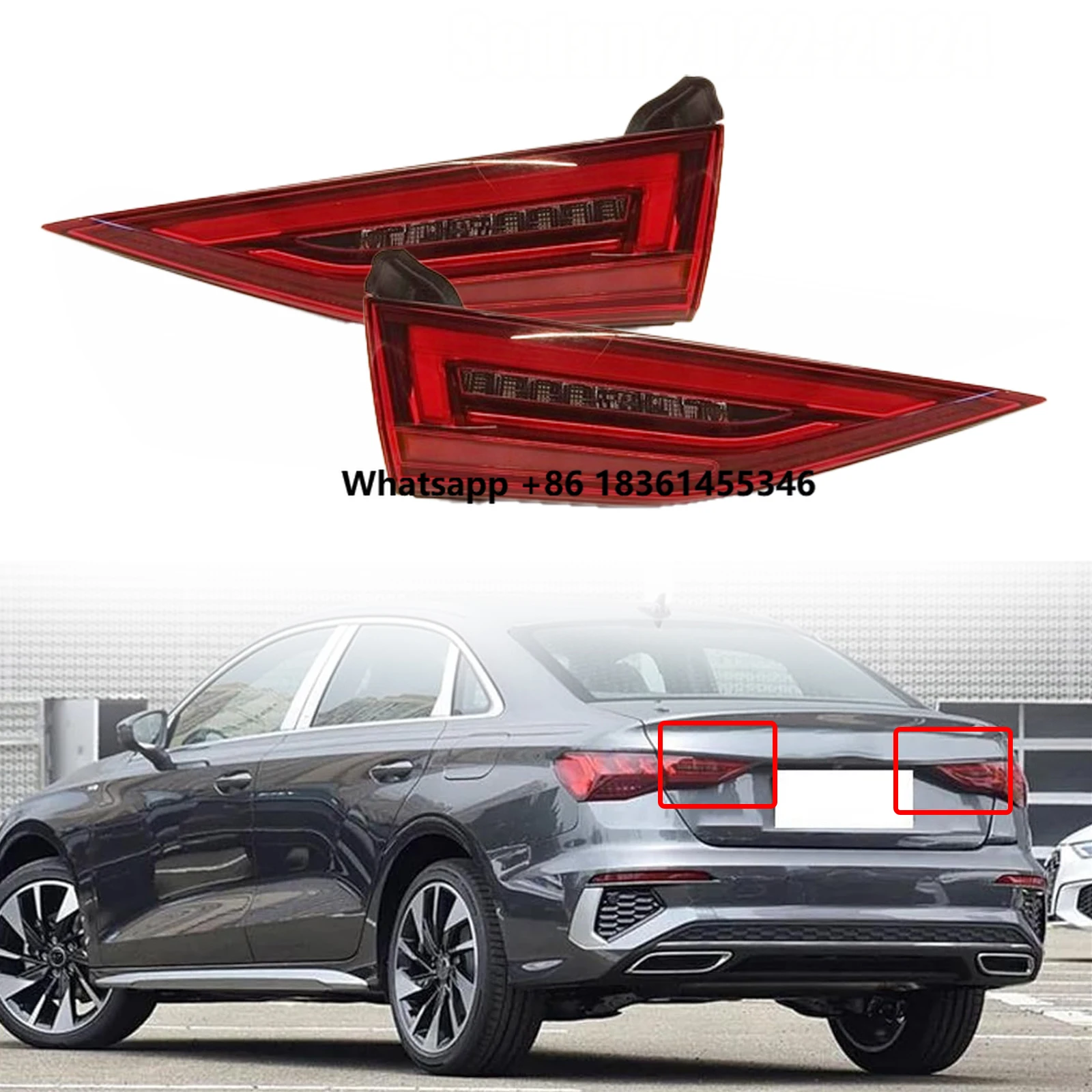 

For A3 2020-2024 Rear Lamp Pair LED Inner Tail Lights Assembly