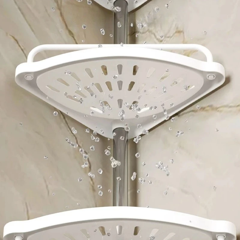 

Multi-layered Bathroom Corner Shelf Telescopic Punch-Free Organizer Large Quick Drainage Rustproof Storage for Kitchen Toilet