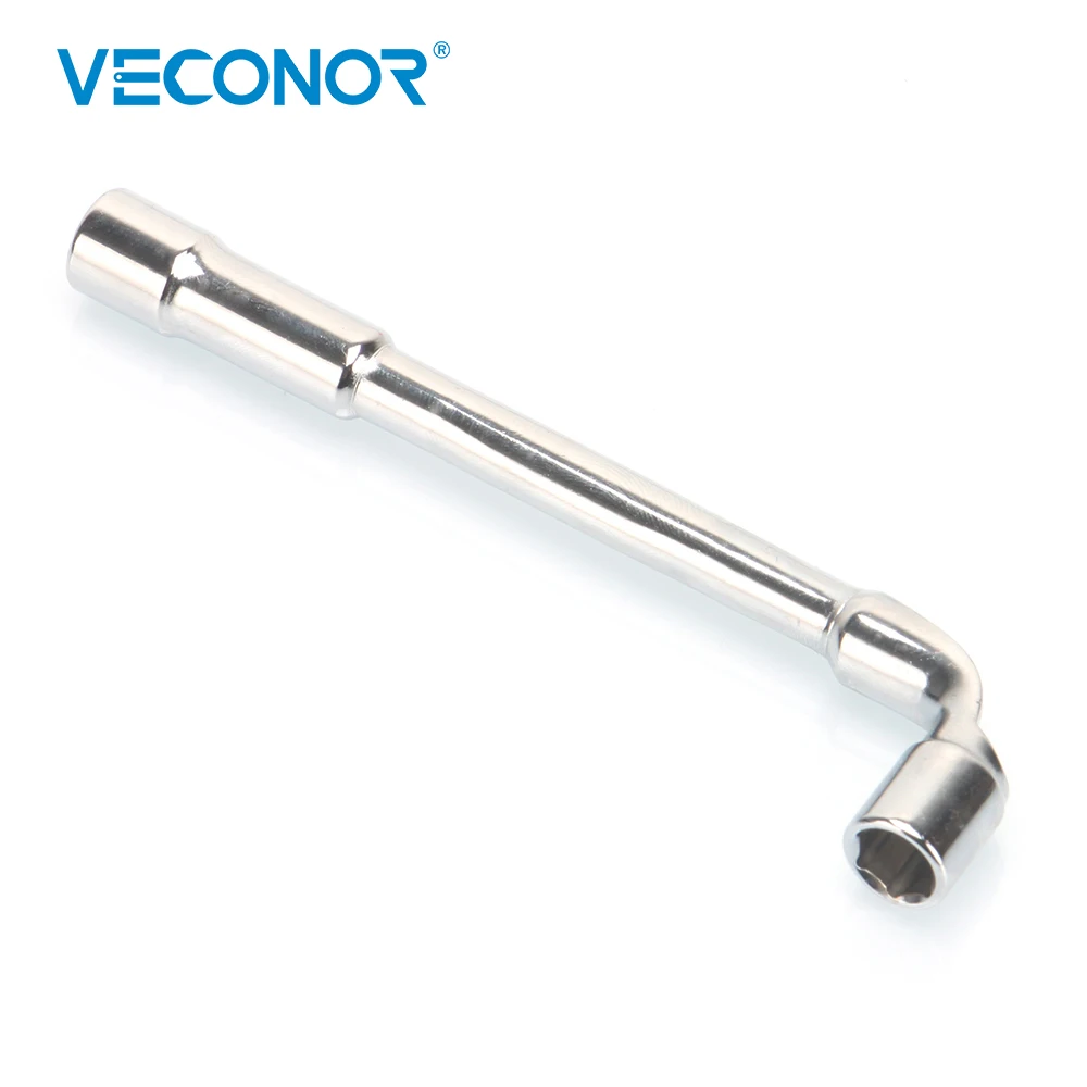 8mm L Type Angled Socket Wrench Spanner With Thru Hole, Chome Vanadium