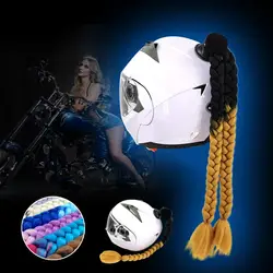 Braids Woman Braids Wig For Motorbike Helmets Twist Dual Pigtail Ponytail With Sucker Bow 23 Colors Motorcycle Helmet