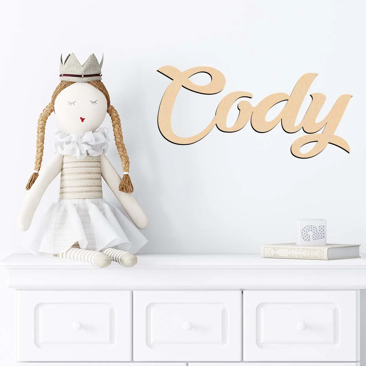 1pc criativo cody exemplo nome personalizado placa de madeira material de madeira sinal de madeira sinal de corte a laser ldeal decoração de casa