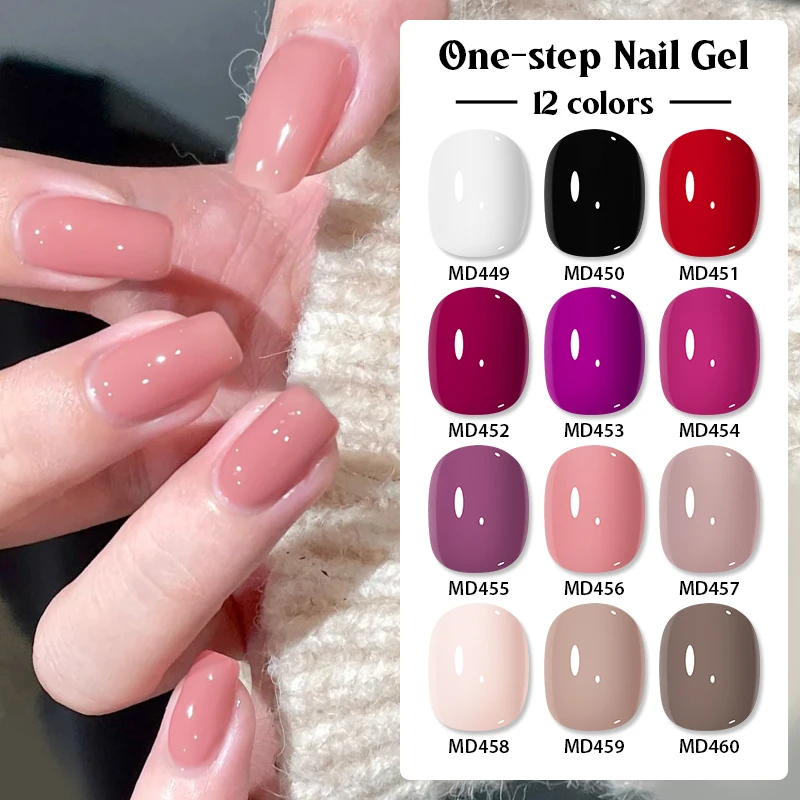 Esmalte de Uñas en Gel 3 en 1 de 8 ml, Esmalte de Uñas en Gel Semipermanente, Se Retira con Acetona, Barnices de Uñas en Gel UV, No Necesita Capa Base ni Superior, Suministros para Uñas