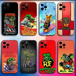 Cartoon R-Rat F-Fink Art Phone Case For iPhone 16,15,14,13,12,11,Pro,X,XS,Max,XR,Plus,Mini Soft Black Cover