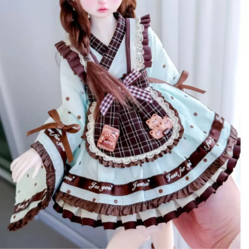 Lightweight Fits BJD Doll Cute Maid Dress Waiter Short Skirt 1/4 1/6 Doll Clothes Outfits Holiday Gifts Dress Up Accessories