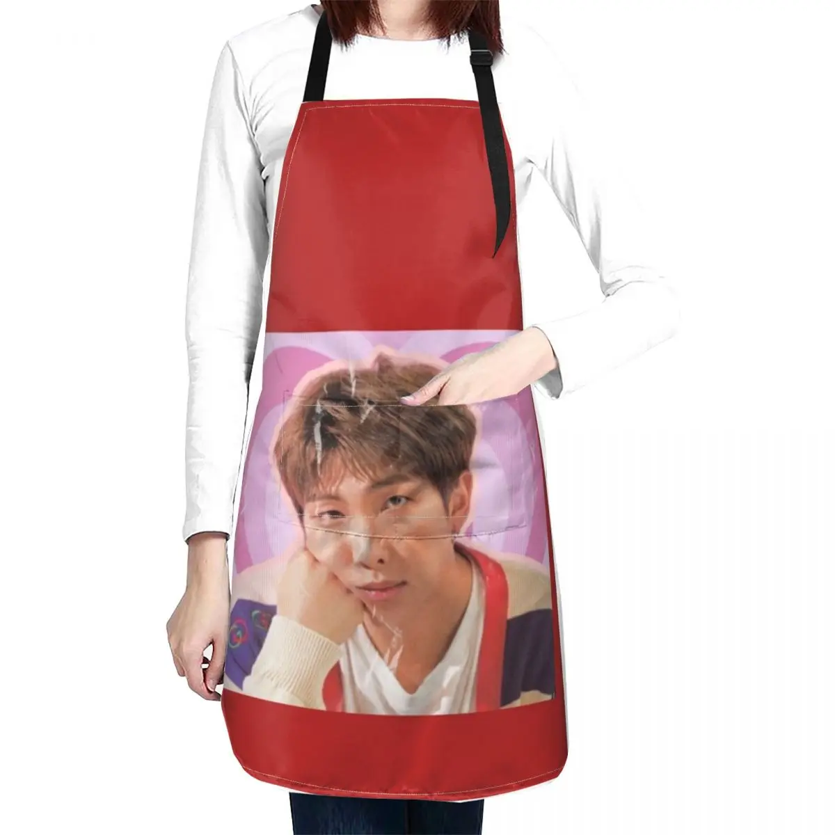 Namjoon pink baddie aesthetic Apron work gowns for women cleaning kitchen gadgets Apron