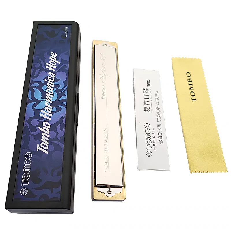 Tombo Tremolo Harmonica 6624S Harp Hope Super 24 Holes Mouth Organ Professional Armonica Harmonic Natural Minor Instrumentos